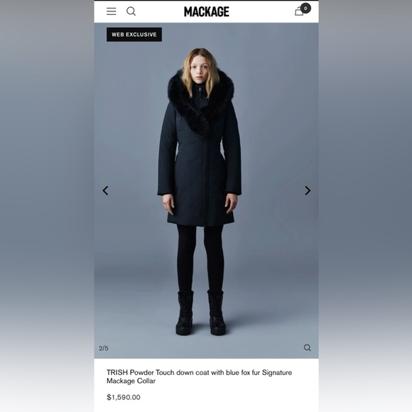 MACKAGE Trish Powder Touch Down & Fur Jacket - Picture 2 of 13